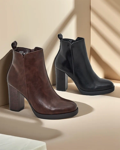 Royalfashion Moteriškiis įkirptinės batai ant aukšto stulpelio Erozi