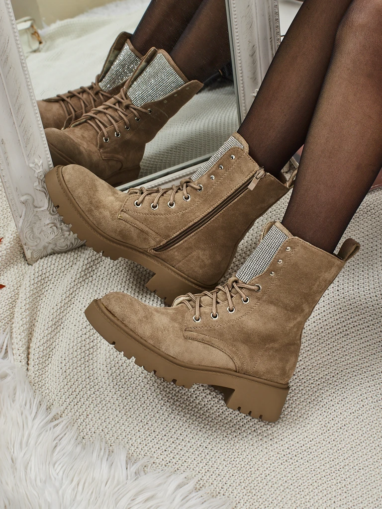 Женские ботинки Ferlyne из эко-замши на шнуровке