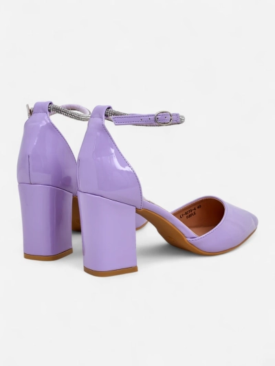 Туфли на каблуке из лаковой кожи Royalfashion для женщин с ремешком из страз Furoni