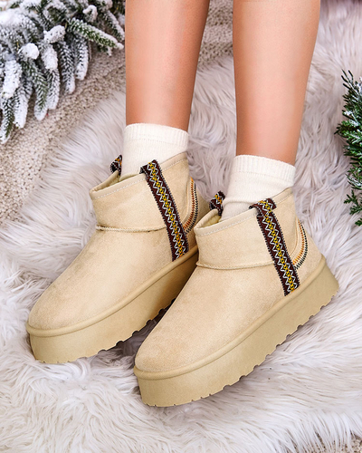 Royalfashion Женские короткие сапоги a'la snow boots с орнаментом Erititta