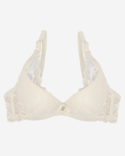 Smėlio spalvos nėriniuota moteriška liemenėlė - Apatinis trikotažas