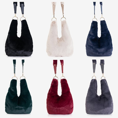 Женская бежевая меховая сумочка - Сумочки