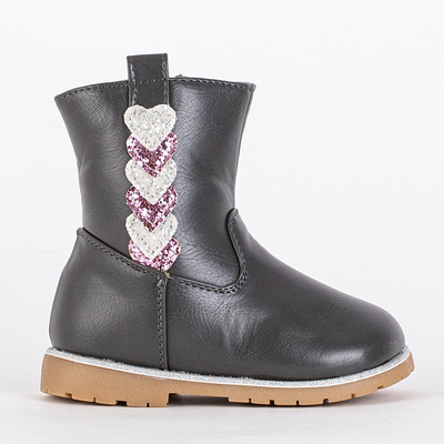 Mergaičių pilki batai su dekoratyviniu Nokimi-Shoes batviršiu