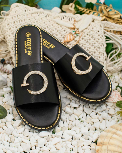 Royalfashion Женские шлепанцы на плоской подошве Omerta