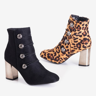 Черные женские ботинки на каблуках Leoben - Обувь