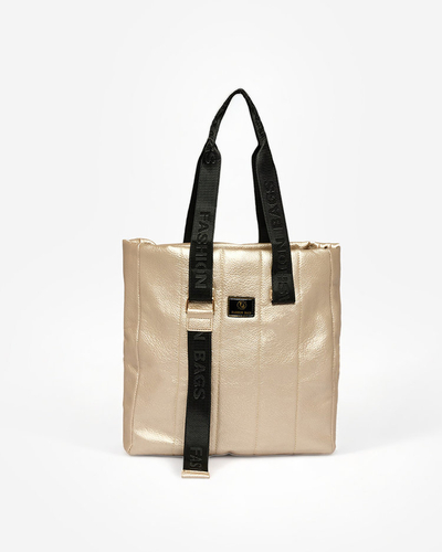 Royalfashion Large Women's Gold Shopper Handbag