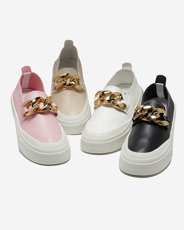 Smėlio spalvos moteriški užsegami batai ant storesnio pado su Senula dekoracija - Avalynė