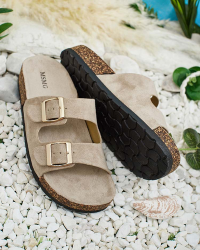 Royalfashion Moteriškos šlepetės su sagtimis Foumy