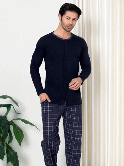 Royalfashion Мужские хлопковые пижамы в клетку