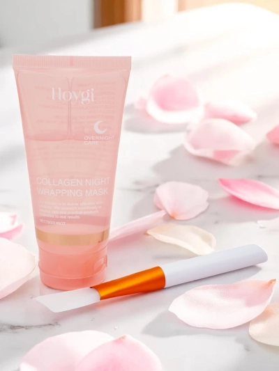 Коллагеновая маска для лица, увлажняющая и антивозрастная, с кисточкой для ночного применения