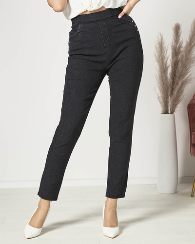 Juodos spalvos moteriškos kelnės PLUS SIZE- Drabužiai