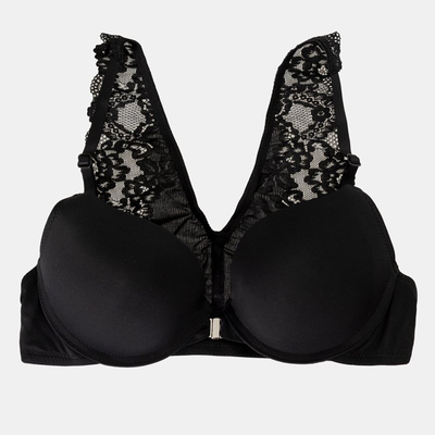 Черный женский бюстгальтер с кружевом