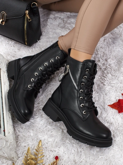 Moteriški Aulinukai „Venus“ Juodi Odiniai Elegantiški Rudeniui