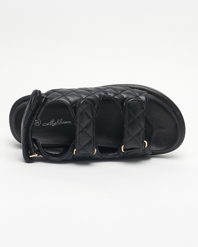 Женские стеганые сандалии черного цвета Acuq - Обувь