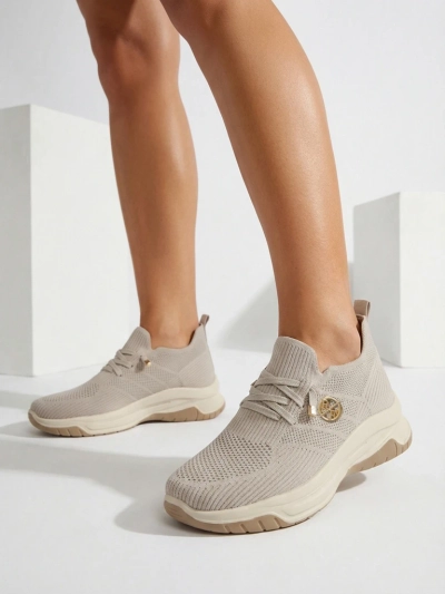 Royalfashion Selene women's sneakers - comfortable white flat-soled shoes