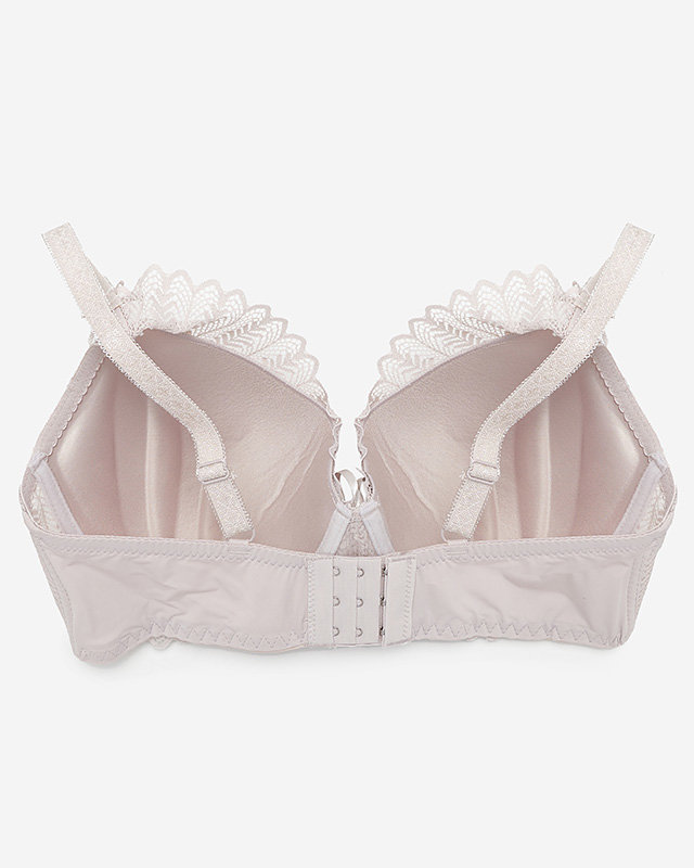 Бежевый женский кружевной бюстгальтер