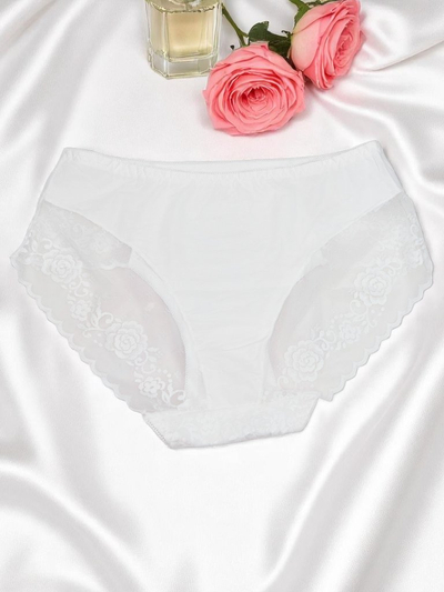 Royalfashion Хлопковые женские трусы с кружевом, Хлопок Кружево