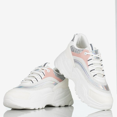 Białe sportowe buty damskie na platformie Seyoella - Obuwie