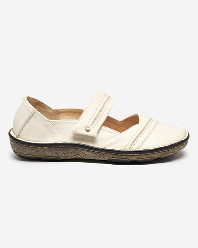 Balti moteriški batai su Velcro Elgasi- Avalynė