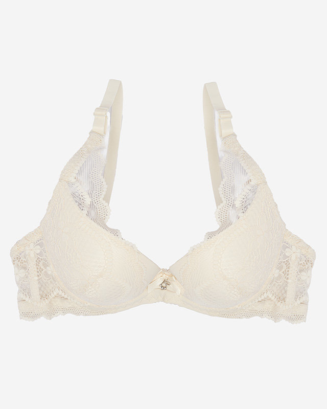 Бежевый женский кружевной бюстгальтер - Белье