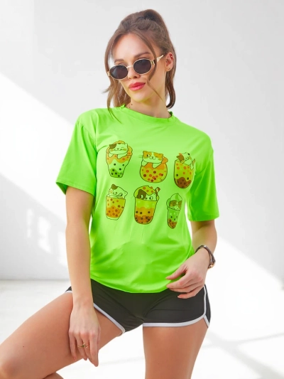 Royalfashion Moteriškas sportinis komplektas su marškinėliais ir šortais Kūdikio katė