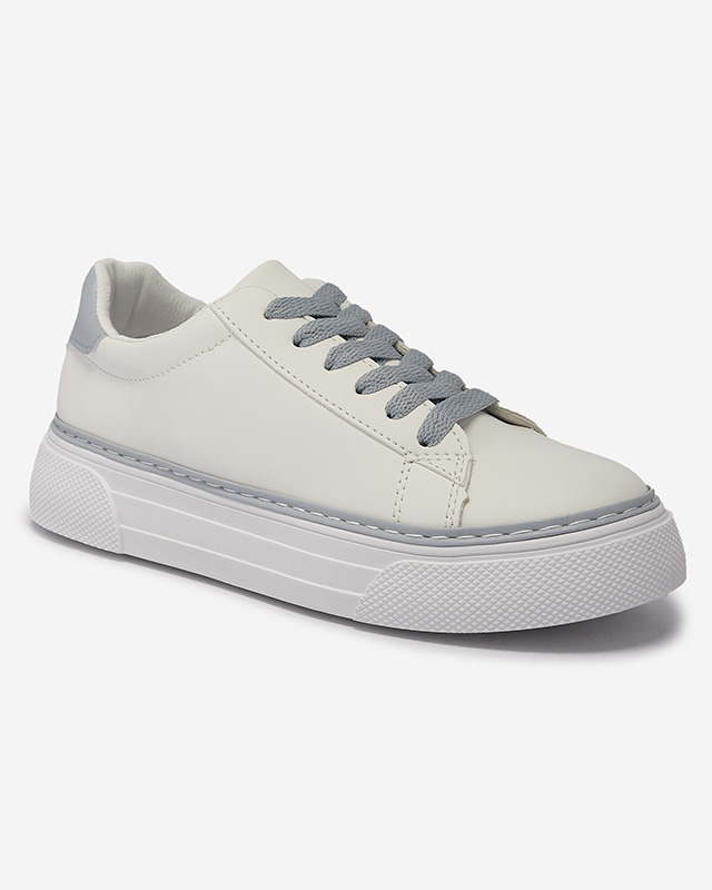 Белые женские спортивные кроссовки с синими вставками Assalia - Обувь