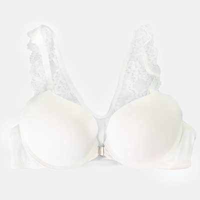 Женский бюстгальтер цвета экрю с кружевом