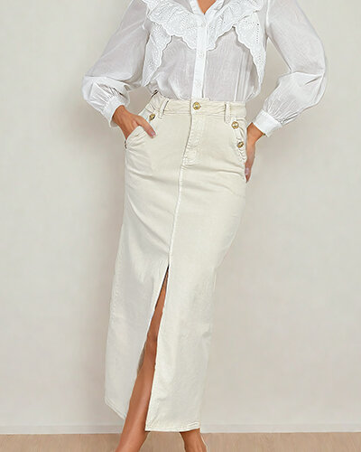 Royalfashion Džinsinis moteriškas sijonas