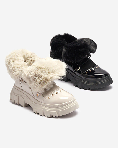Черные женские сапоги на шнуровке Fentes- Footwear