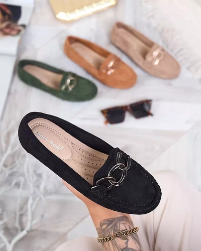 Женские черные мокасины с цепочкой Lertika - Обувь