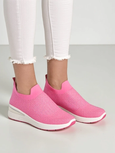 Женские кроссовки на танкетке Royalfashion с стразами Qelavise