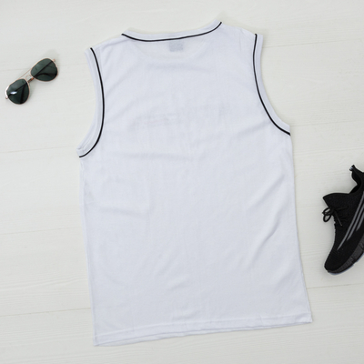 Medvilniniai balti vyriški marškinėliai be rankovių-Drabužiai