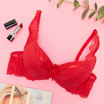 Чувственный красный кружевной бюстгальтер - Нижнее белье