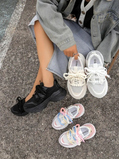 Royalfashion Moteriški sportiniai sneakersai storesniu padu Loness