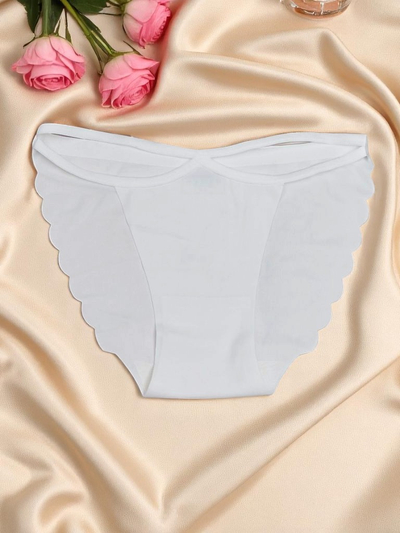 Royalfashion Lazeriu pjaustytos moteriškos bikini kelnaitės su dekoratyvinėmis juostelėmis Edge Chic