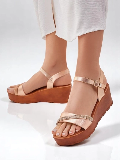 Женские wedges-сандалии Royalfashion с Rhinestones и блестками Aurora Glow