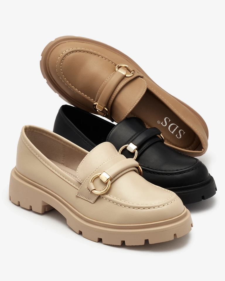 Royalfashion Šviesiai rudi moteriški mokasinai Desise