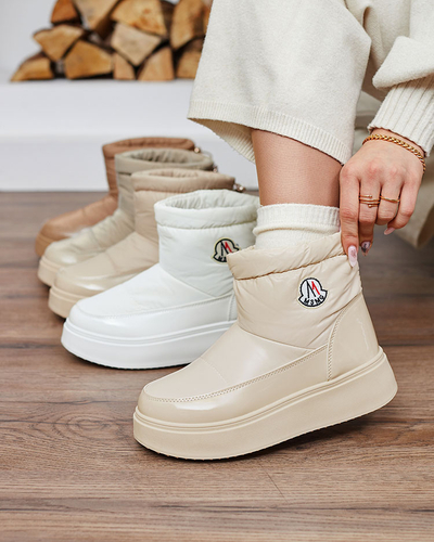 "Royalfashion" Kreminės spalvos moteriški sniego batai "Ademra"