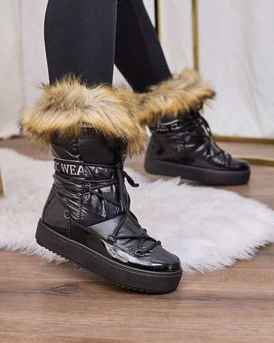 Royalfashion Черные ботинки-слипы a'la snow boots for women Gomllo