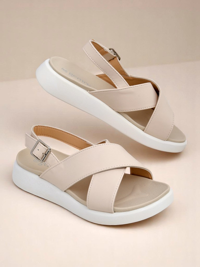Royalfashion Women's Riva Star sandals on a thicker sole