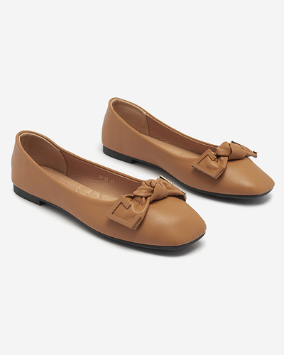 Moteriški kupranugario spalvos balerinai su dekoru ant nosies "Caxien- Footwear"