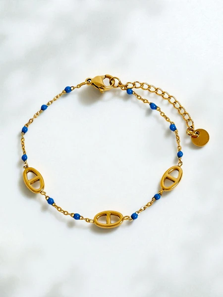 Callisto Aurea apyrankė su karoliukais, dengta auksu