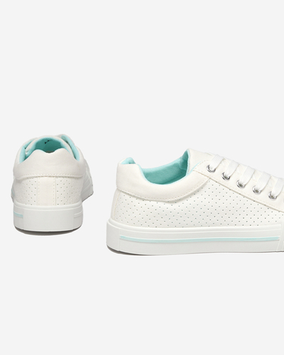Женские белые кроссовки с мятной полоской Sols- Footwear
