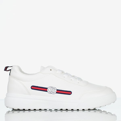 Белые женские теннисные туфли с декоративным принтом Marigold - Обувь