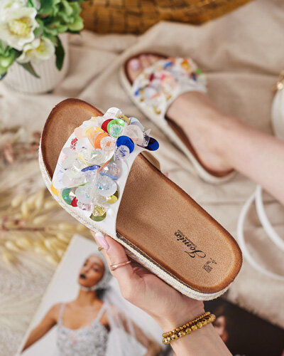 Royalfashion Женские шлепанцы со стразами Loassa