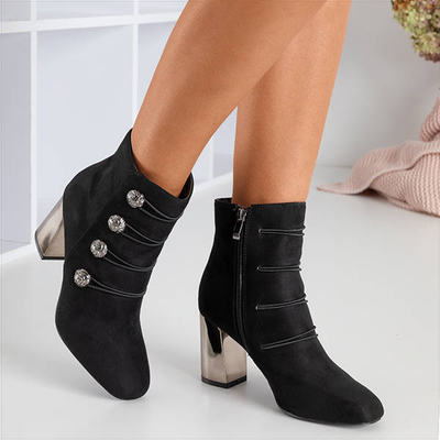 Черные женские ботинки на каблуках Leoben - Обувь