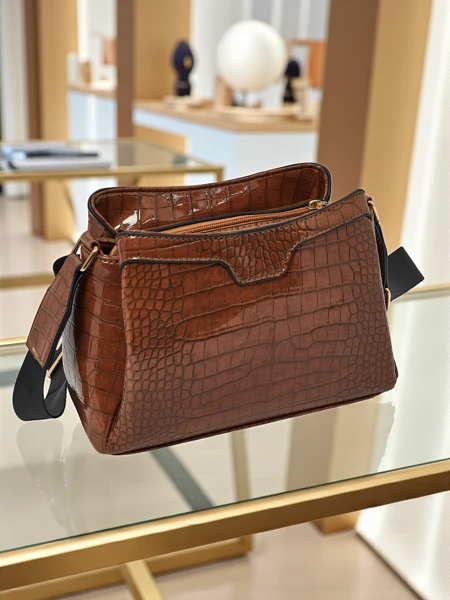 Lakuota maža moteriška rankinė iš eko odos Midnight Fern