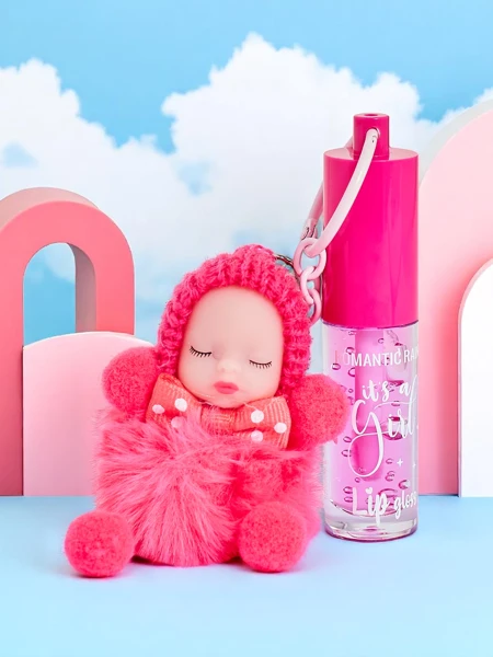 Lūpų blizgis vaikams su lėle Fuksija