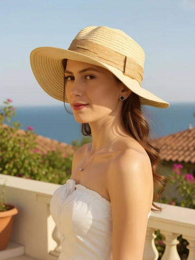 Royalfashion Соломенная шляпа для женщин с лентой Whisper