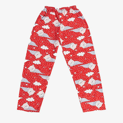 Серые и красные пижамы для девочек с принтом - Одежда